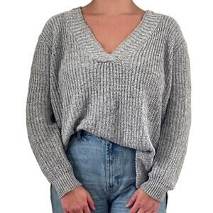 Urban Outfitters Silence + Noise Gray Oversized Cable Knit Cotton Sweater Size M